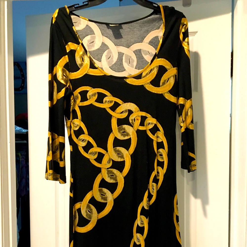 Venus chain print A-line dress